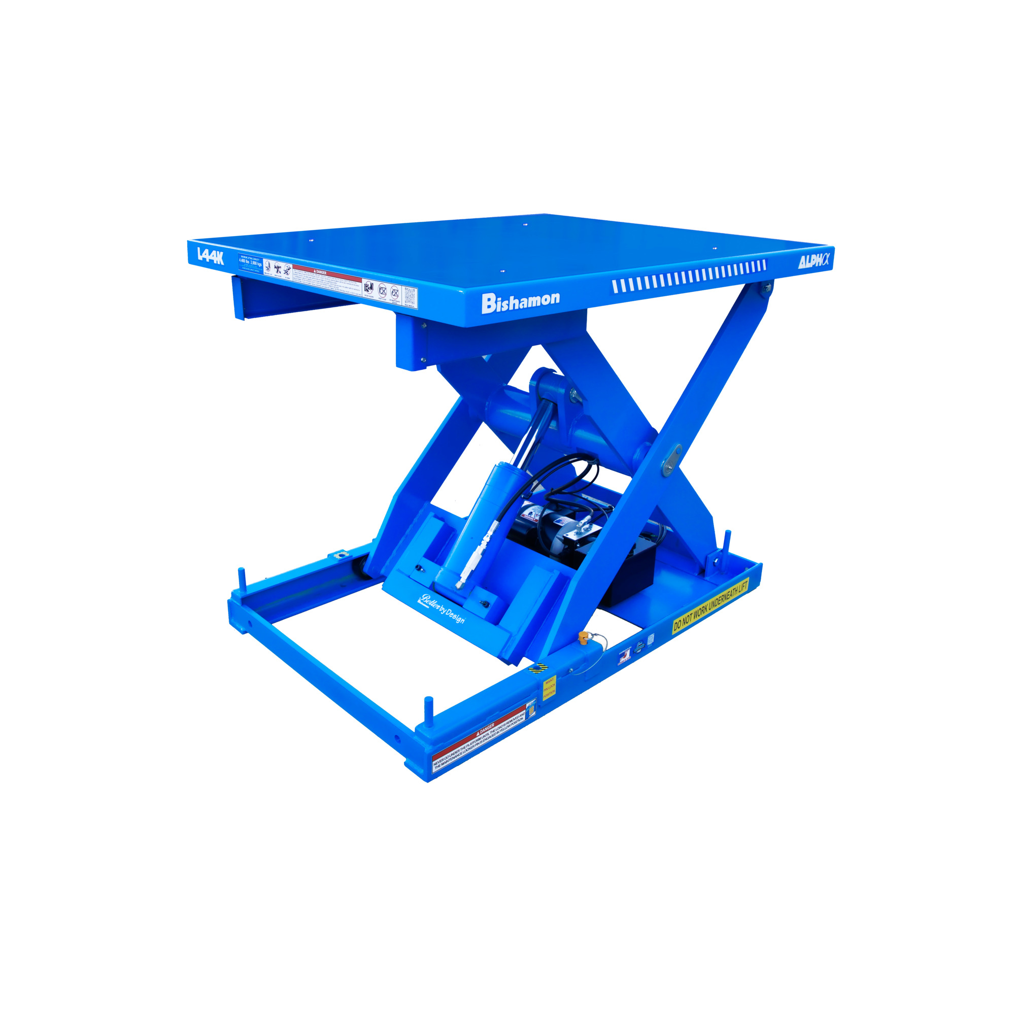 Bishamon Alpha Lift Table — 4,400-Lb. Capacity, 40in. x 52in. Top, 230V 1-Phase Motor, Foot Control, Model# L44K-4052-230-1-F